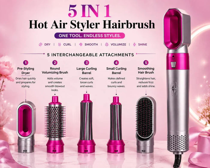 GlamAir 5-in-1 Hair Brush Styler / ุฌูุงู
ุฅูุฑ ูฅ ูู ูก ูุชุตููู ุงูุดุนุฑ