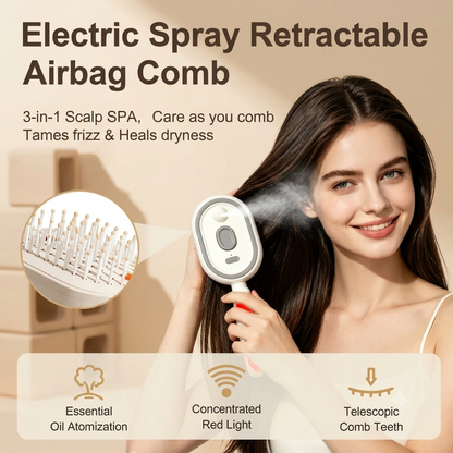 3-in-1 Electric Steam Spray Brush ✨ Rechargeable Detangling Tool with Oil