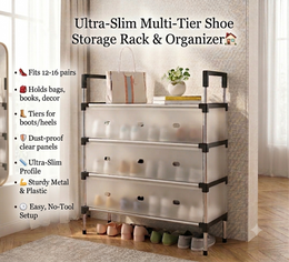 Ultra-Slim Multi-Tier Shoe Storage Rack & Organizer🏠