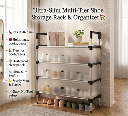 Ultra-Slim Multi-Tier Shoe Storage Rack & Organizer🏠