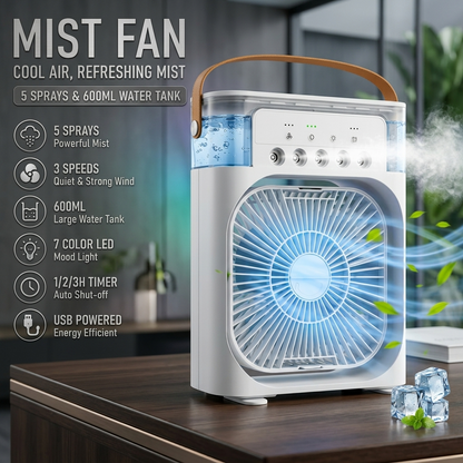 3-in-1 Cold Air Mist Cooler Fan💨🧊