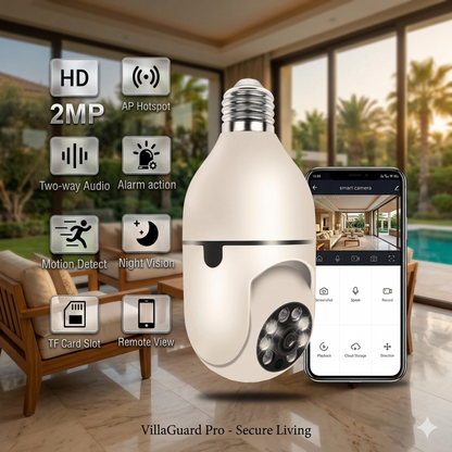 360° Light Bulb Camera 📸🛡️✨