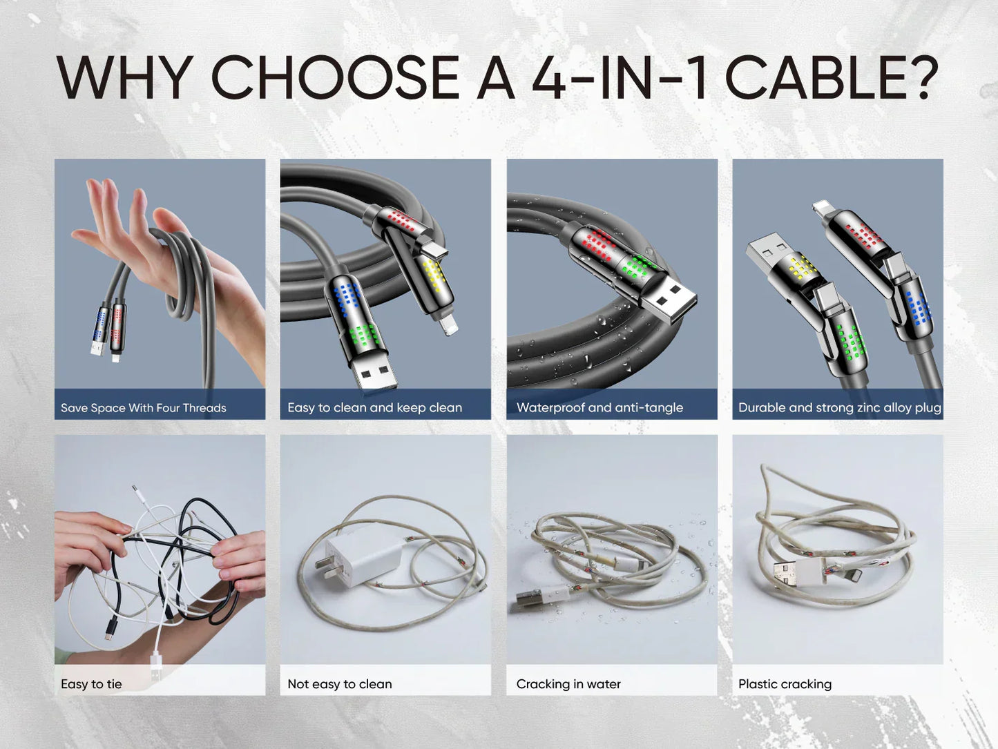 🔋4-in-1 Multi USB Charging Cable⚡(240W)