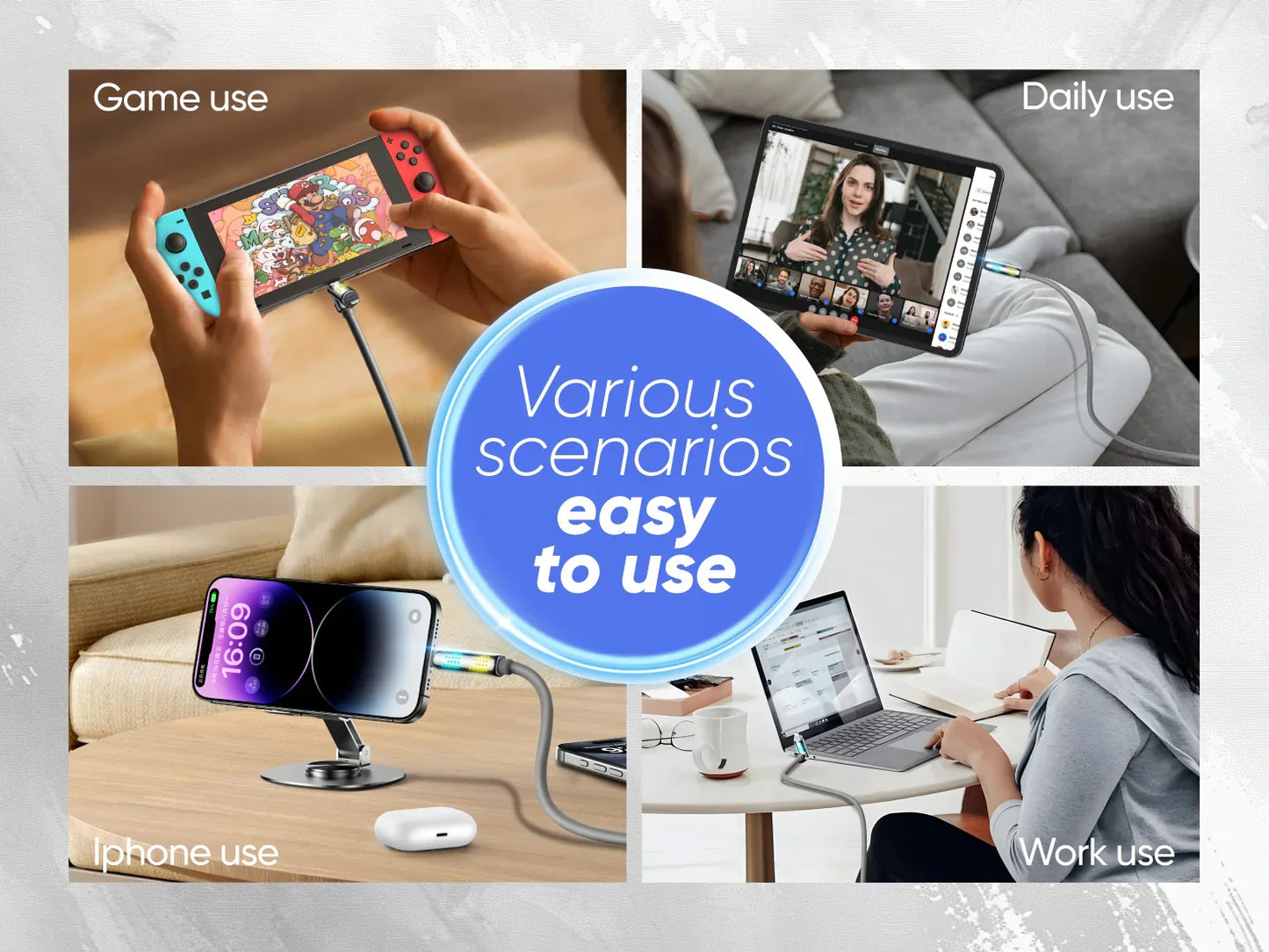 🔋4-in-1 Multi USB Charging Cable⚡(240W)