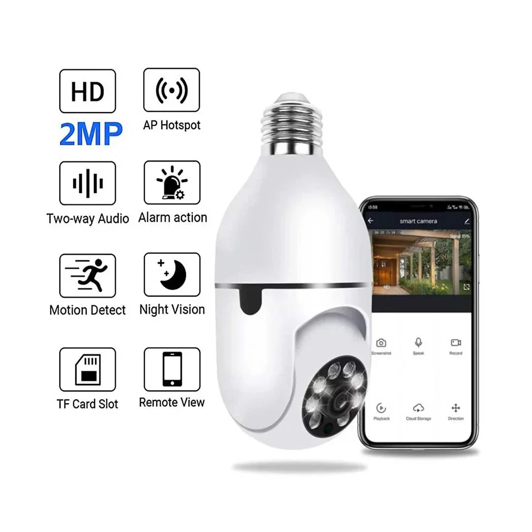 360° Light Bulb Camera 📸🛡️✨