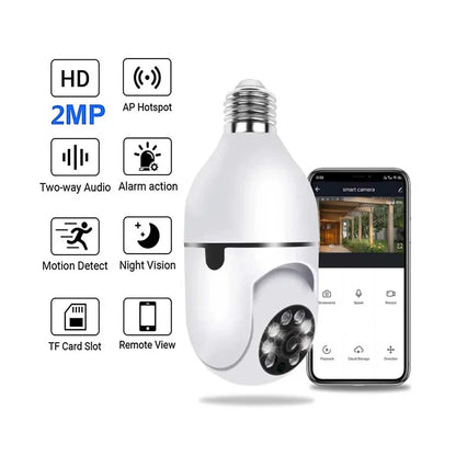360° Light Bulb Camera 📸🛡️✨