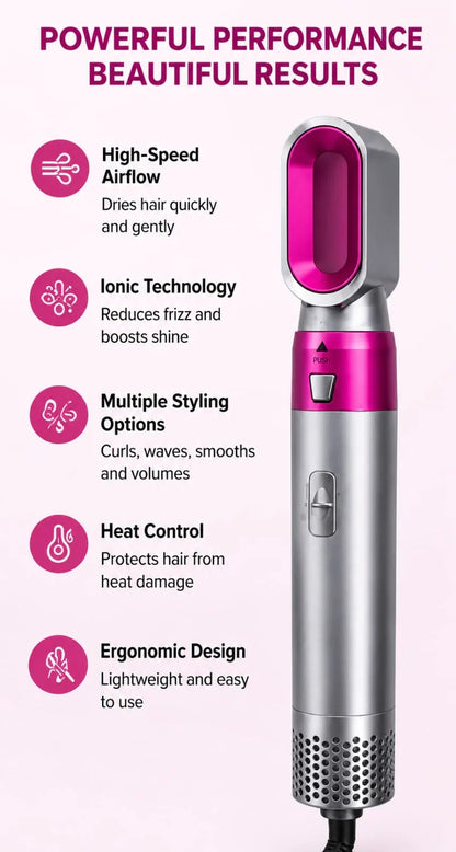 GlamAir 5-in-1 Hair Brush Styler / جلام إير ٥ في ١ لتصفيف الشعر