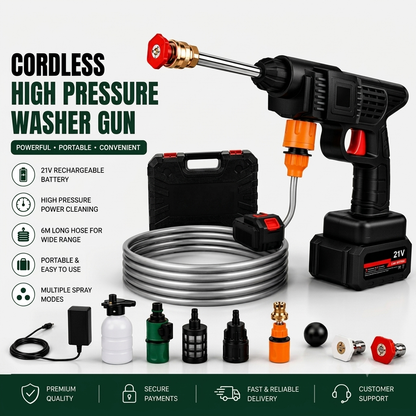 Pressure Washer For Car Wash Bike-Pets Care -Windows-Garden plants & Floor Wash Etc With Double Battery 🔥