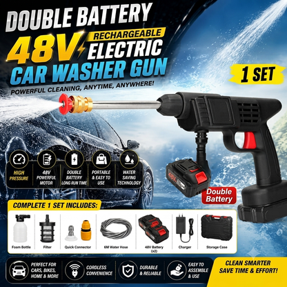Pressure Washer For Car Wash Bike-Pets Care -Windows-Garden plants & Floor Wash Etc With Double Battery 🔥
